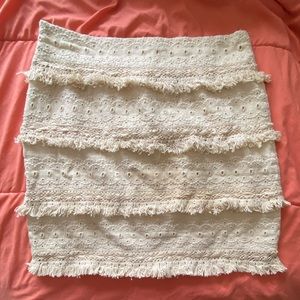 Anthropologie Boho Fringe Mini Skirt